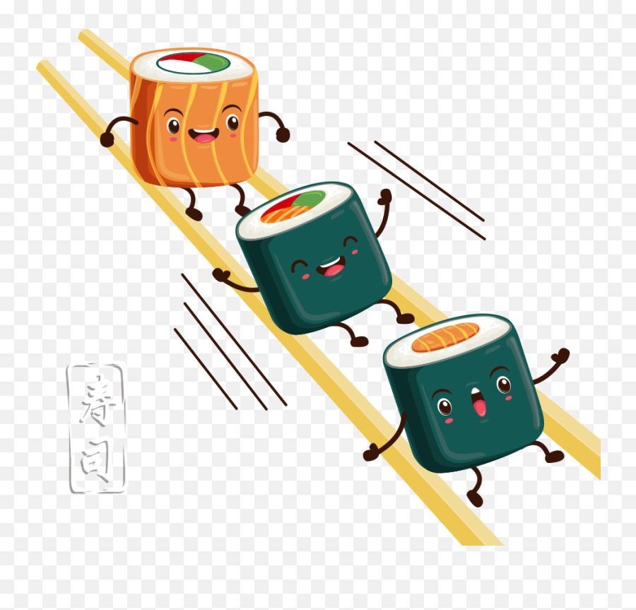 Cartoon Sushi Png Picture - Cartoon Clipart Sushi Png Emoji,Drum Roll Emoji