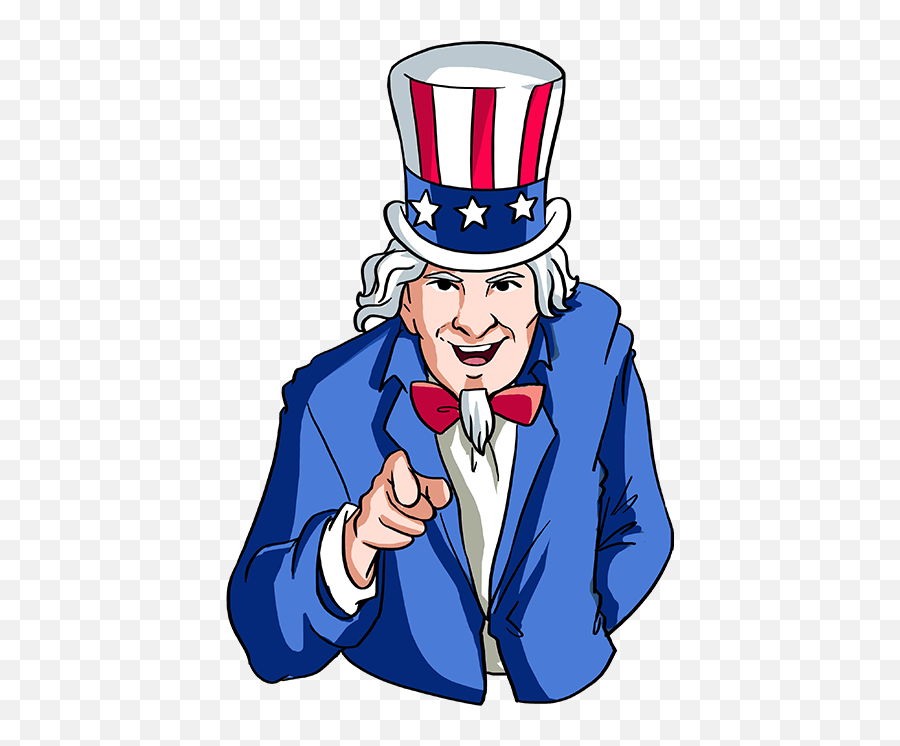How To Draw Uncle Sam - Draw Uncle Sam Easy Step Emoji,Uncle Sam Emoji