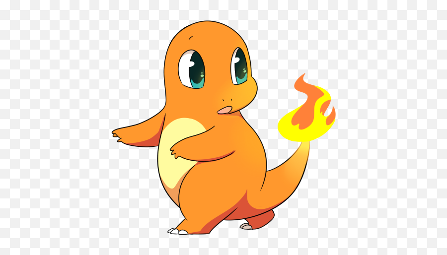 Cute Charmander Pokemon Png - Small Charmander Black And White Emoji,Pikachu Emoji