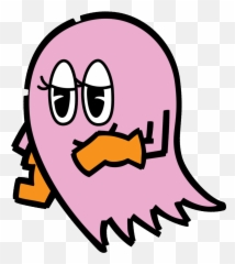 Ghost With Eyelashes Clipart - Pac Man Ghost Cartoon Png Pinky Pac Man Ghost Emoji,Pac Man Emoji