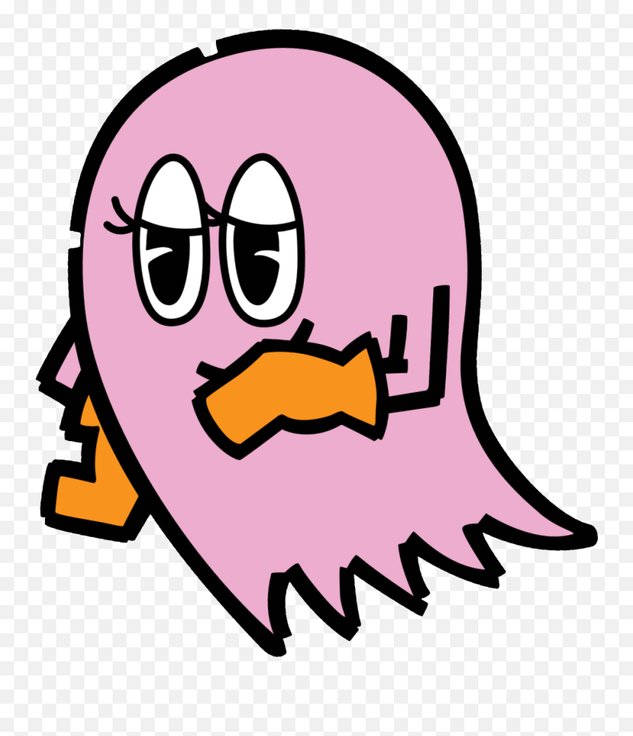 Ghost With Eyelashes Clipart - Pac Man Ghost Cartoon Png Pinky Pac Man Ghost Emoji,Pac Man Emoji