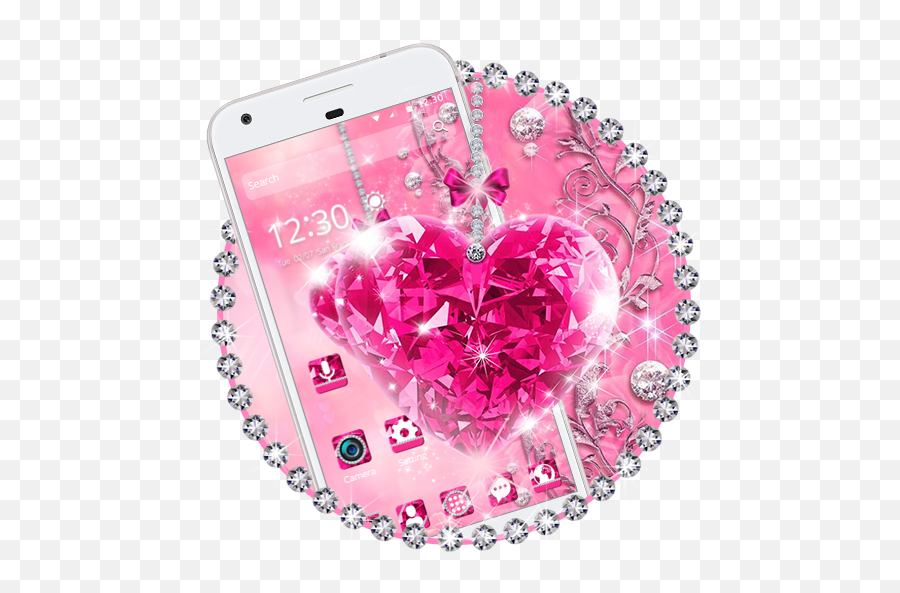 Pink Heart Diamond Theme U2013 Leikir Á Google Play - Heart Emoji,Diamond Emoji Png