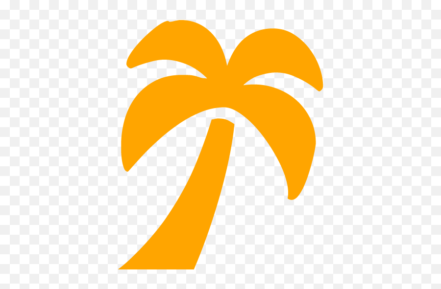 Orange Palm Tree 3 Icon - Transparent Palm Tree Yellow Emoji,Palm Tree Emoticons