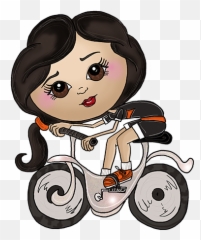 Girl Cyclist Sticker - TenStickers Imagens De Ciclistas Infantil Desenho Emoji