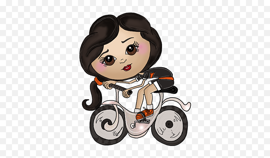 Girl Cyclist Sticker - Tenstickers Imagens De Ciclistas Infantil Desenho Emoji,Cyclist Emoji