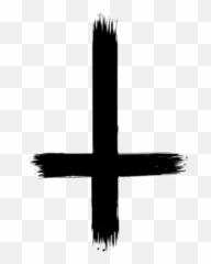 Upsidedown Cross Sticker By Jane Doe - Upside Down Cross Emoji,Upside Down Emoji