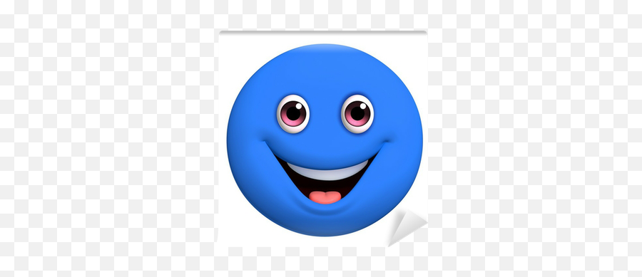 3d Cartoon Cute Blue Ball Wall Mural U2022 Pixers U2022 We Live To Change - Happy Emoji,3d Animated Emoticon