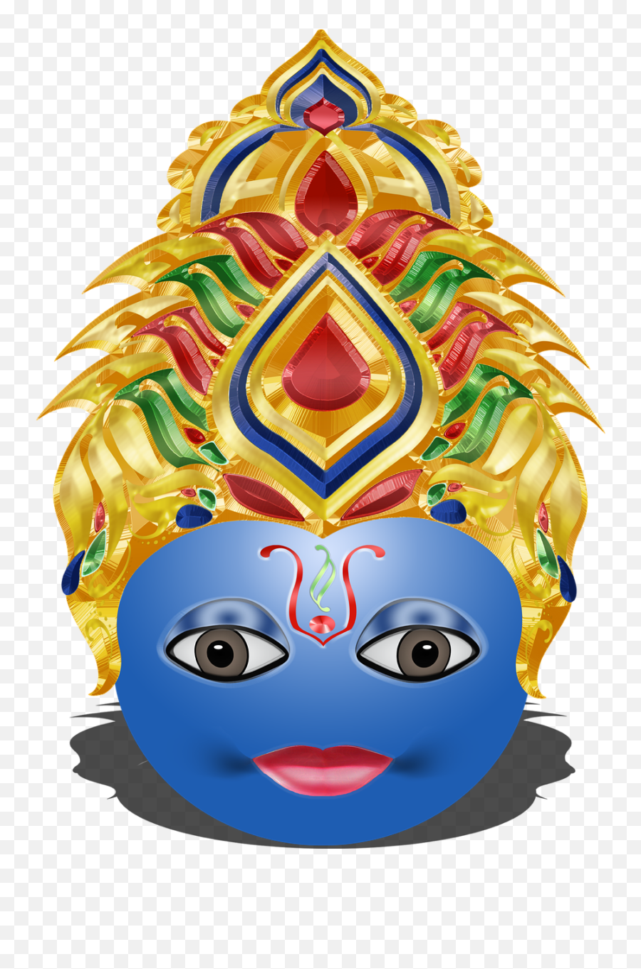 Graphic Vishnu Hindu Emoticon - Indian Crown Png Emoji,Pointing Finger Emoticon