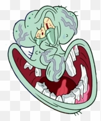 Squid - Spongebob Face Freeze Squidward Emoji,Canoe Emoji