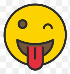 Winking Face With Tongue Emoji Icon Of Colored Outline Style - Smiley