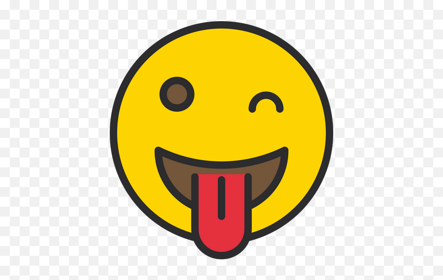 Winking Face With Tongue Emoji Icon Of Colored Outline Style - Smiley,Zany Emoji