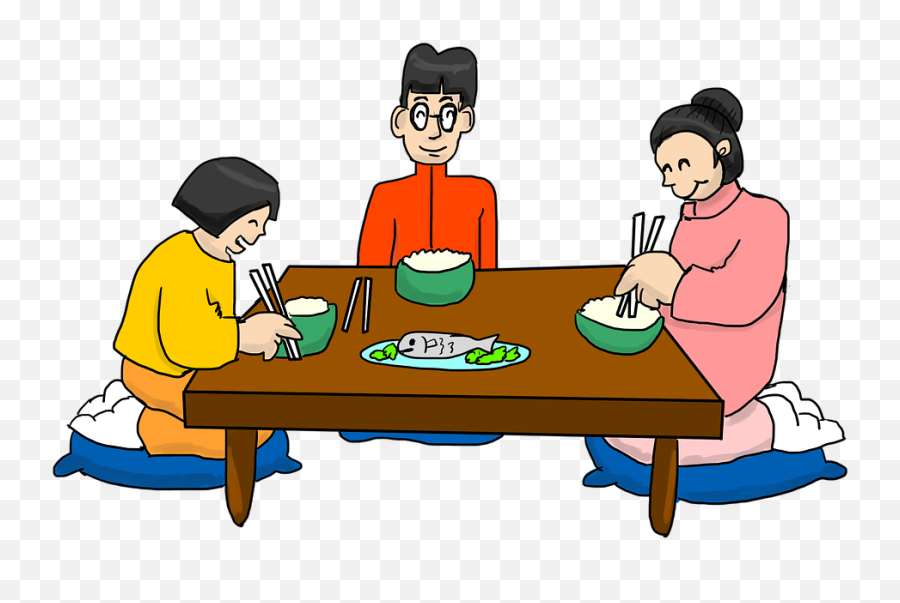 Family Dinner Asian - Family Eating Dinner Clipart Emoji,Chicken Dinner Emoji