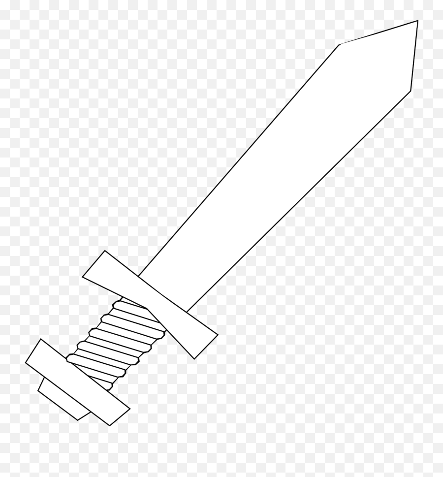 Knife Sword Weapon Dagger Outlines - Sword Clipart Png White Emoji,Crossed Swords Emoji