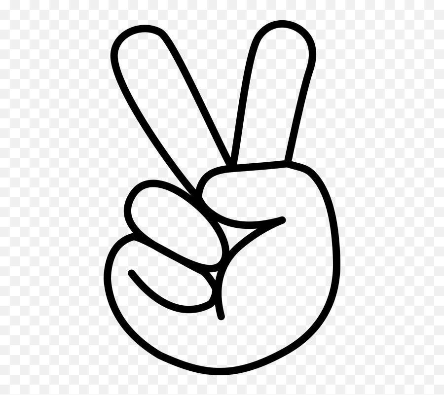 Free Gestures Hand Vectors - Peace Sign Fingers Cartoon Emoji,Eye Roll Emoji