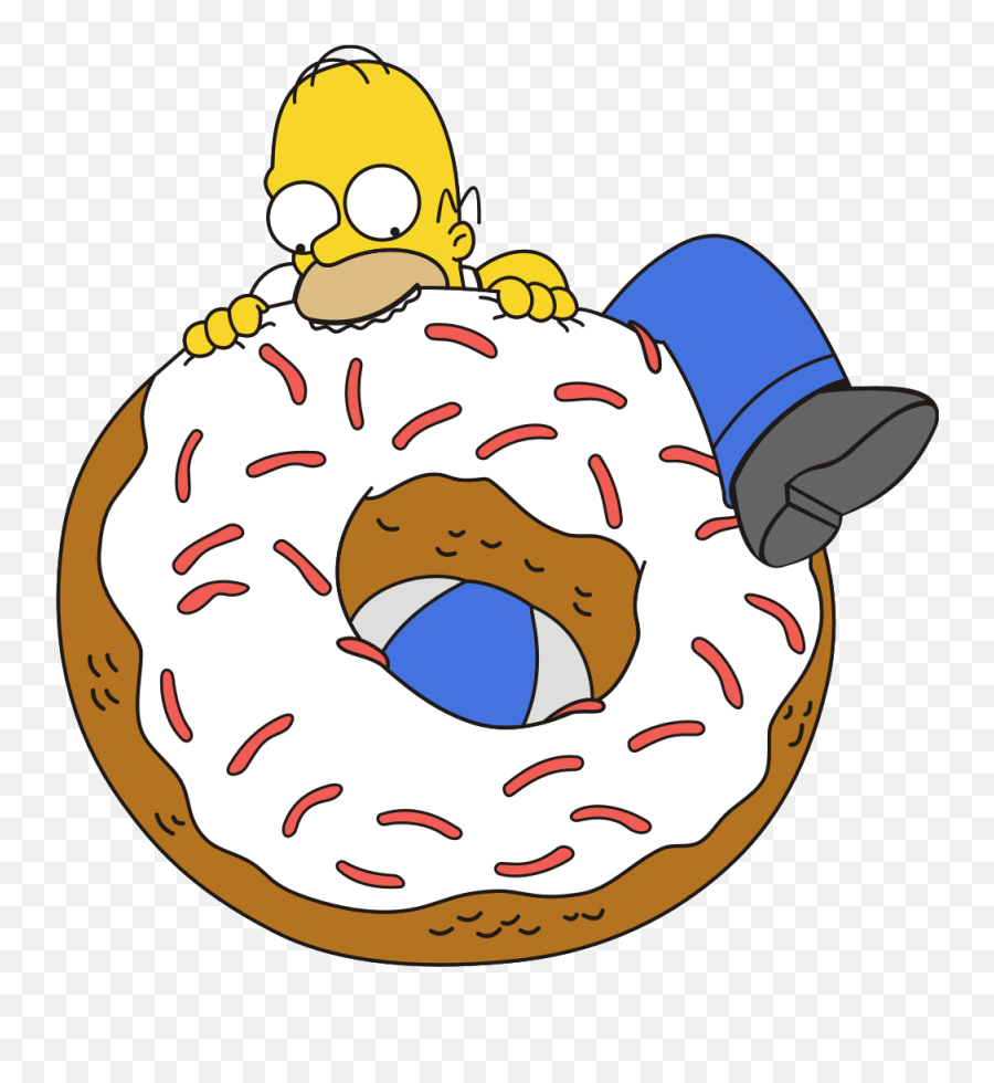 Person Clipart Donut Person Donut Transparent Free For - Homer Simpson Donut Emoji,Simpsons Emoticons