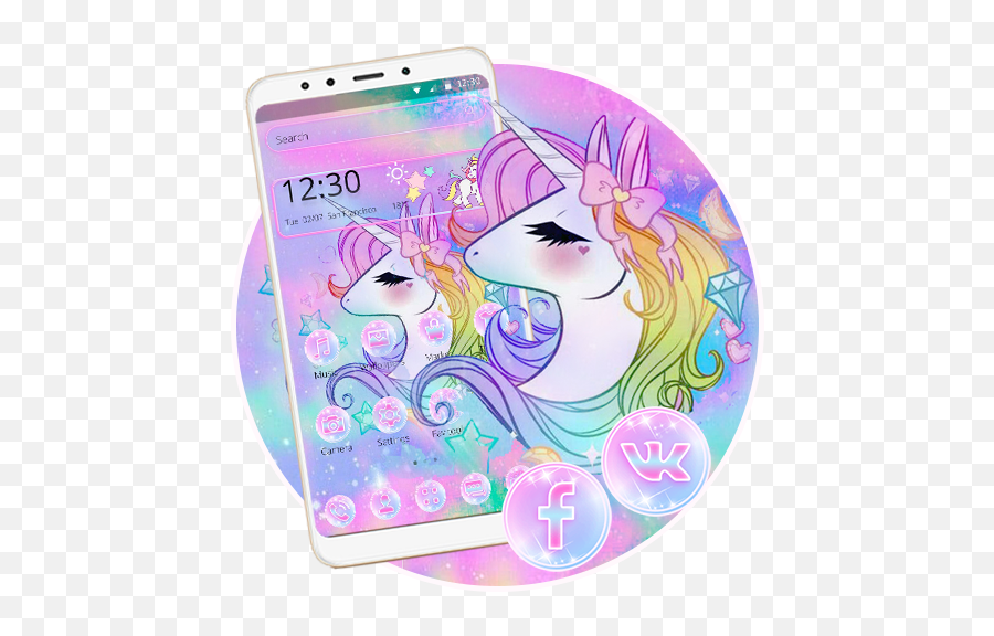 Rainbow Shiny Unicorn Theme U2013 Google Play Ilovalari - Rainbow Magical Unicorn Unicorn Drawing Emoji,Unicorn Emoji Phone Case