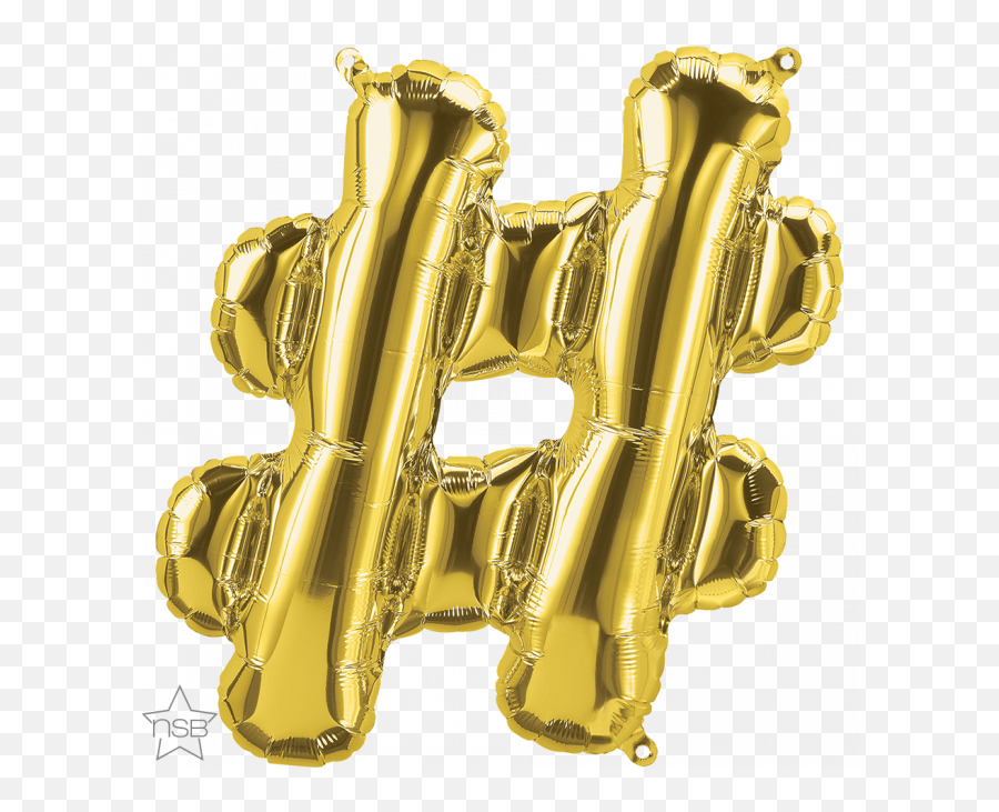 16 Hashtag - Gold Shape Qualatex Foil Balloon U2014 Edu0027s Party Hashtag Gold Balloon Png Emoji,Golden Shower Emoji