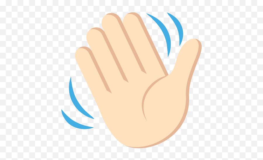Waving Hand Sign Light Skin Tone Emoji - Acenar Com A Mão,Girl Waving Emoji
