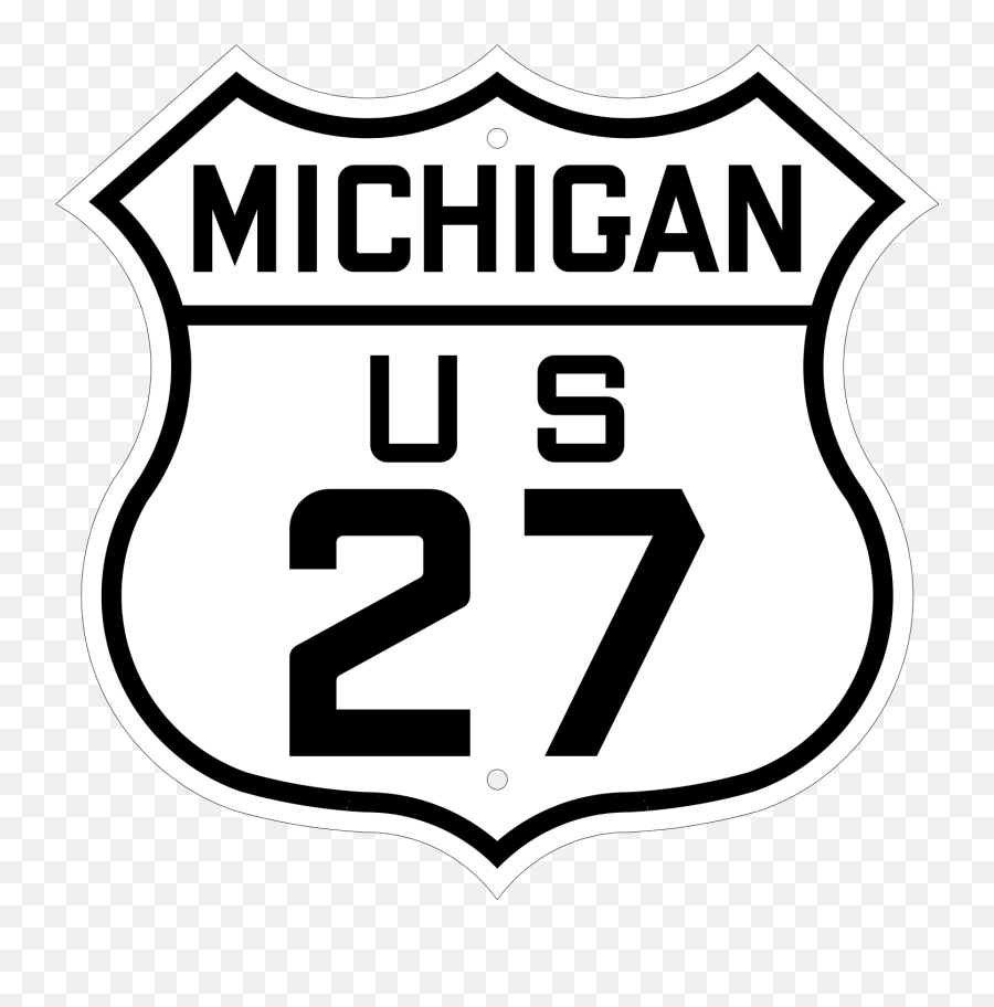 Us 27 Michigan 1926 - Us Route Shield Block Font Emoji,Michigan Football Emoji