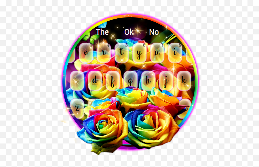 Amazoncom Colorful Rose Butterfly Keyboard Theme Appstore - Hybrid Tea Rose Emoji,Roses Emoticon
