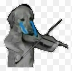 Dog looks Stickers For WhatsApp - Perro Con Violin Meme Emoji