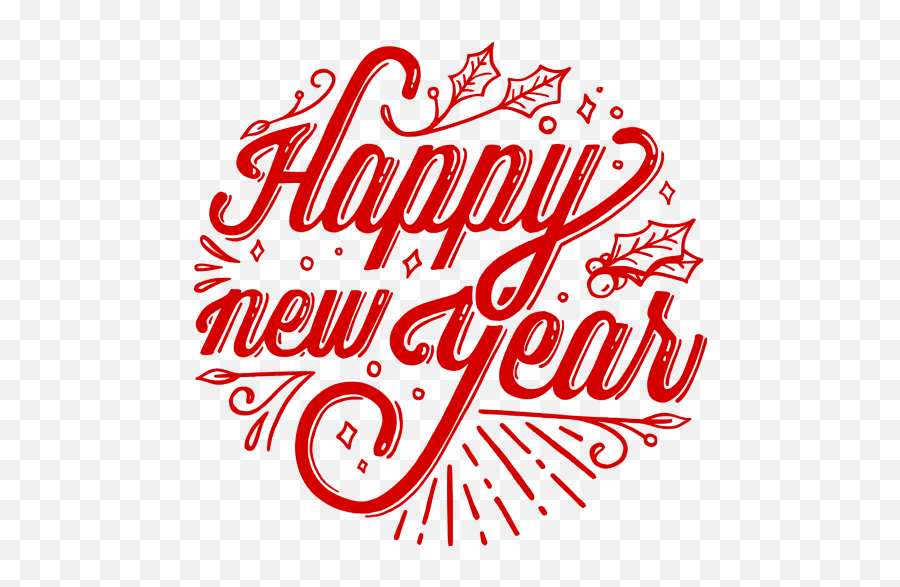 Happy New Year Typography Png Hd New Year Typography Png - Happy New Year Red Emoji,Happy New Year Emojis