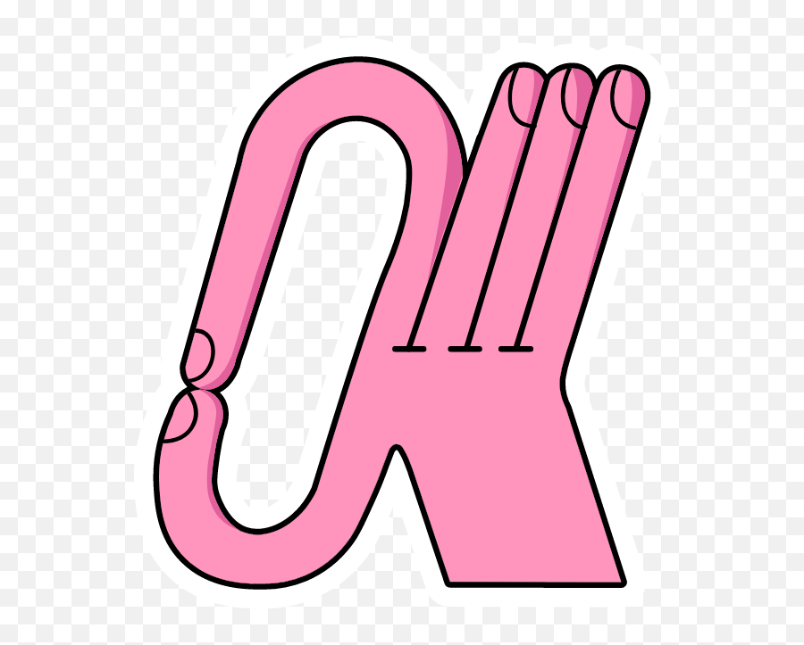Pink Ok Hand - Sticker Mania Clip Art Emoji,Black Ok Hand Emoji