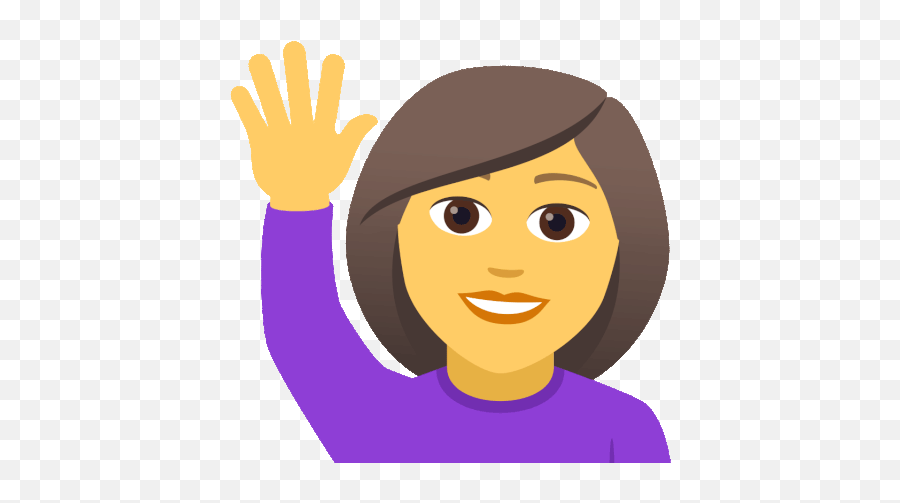 Woman Raising Hand Joypixels Gif - Raising Hand Gif Animated Emoji,Raise Hand Emoji