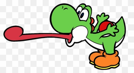 Transparent Yoshi Tongue Transparent - Super Mario Yoshi Clipart Emoji,Yoshi Emoji