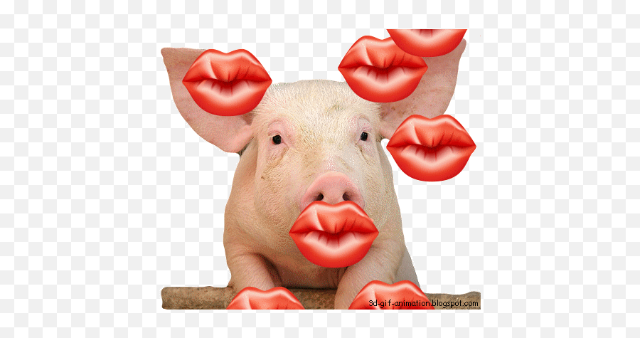 Gif Animated Images - Pig With Lipstick Gif Emoji,Piglet Emoticon