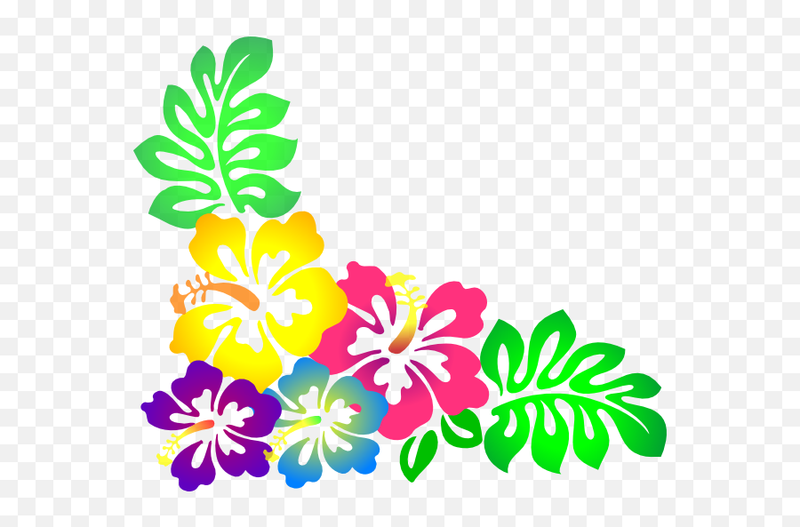 Hawaiian Luau Tiki Flowers Clipart Clipart Kid - Clipart Hawaiian Flowers Emoji,Hawaiian Emoji