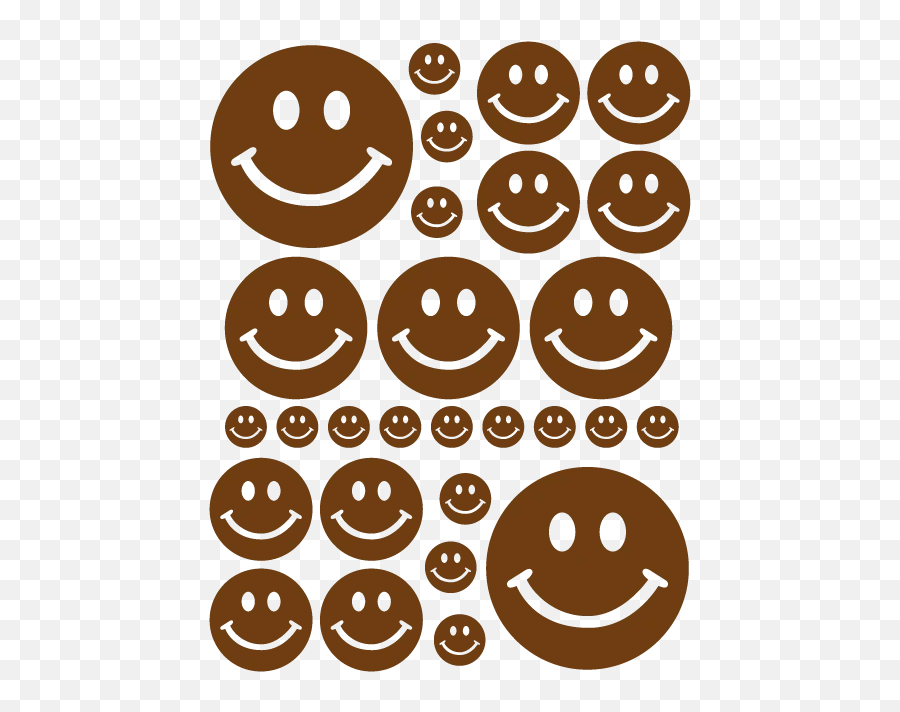 Smiley Face Wall Decals In Brown - Maroon Smiley Face Emoji,Happy Thanksgiving Emoticon