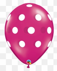 16q Assorted Dots Big Jewel With White Print50 Count - Red And White Polka Dot Balloons Emoji,Jewel Emoji