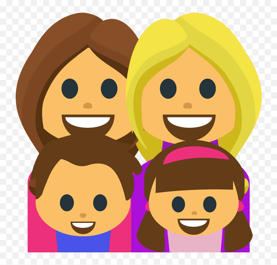 Family Woman Woman Girl Boy Emoji Clipart Free Download - Emoji,Girl Emojis