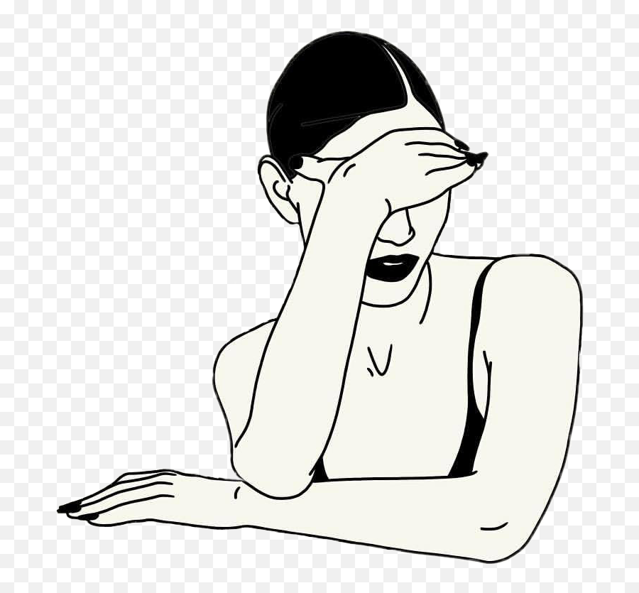 Blackandwhite Girl Awkward Anxiety - Dark Heartless Quotes Disegni Artistici Hot Emoji,Awkward Smile Emoji