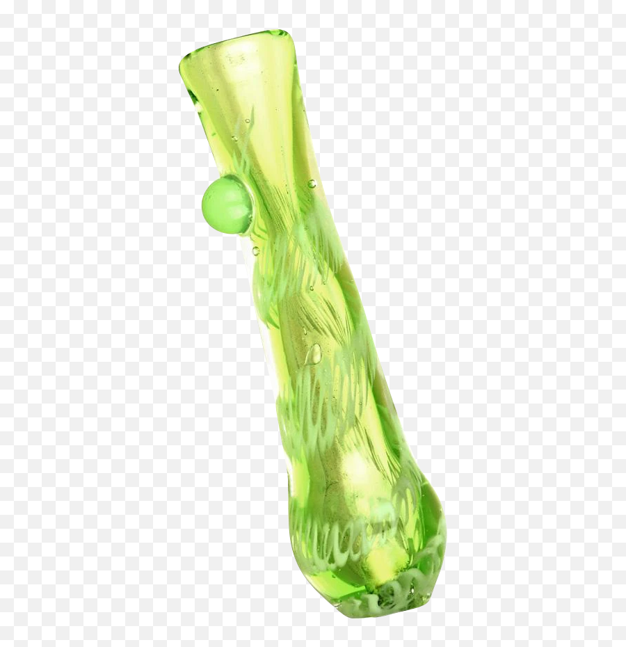 Acid Green Worked Glass Taster Chillum - Solid Emoji,Vase Bomb Emoji