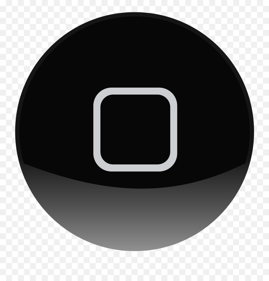 Iphone Apple Black Button Circle - Apple Home Button Png Emoji,Iphone X Emoji