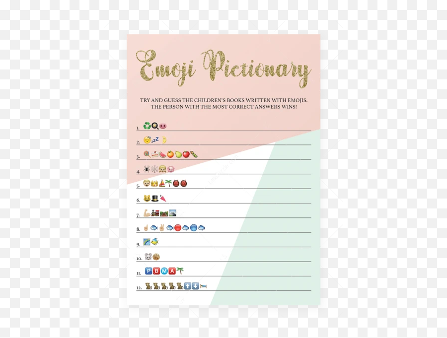 Baby Shower Emoji Pictionary Game Pink - Screenshot,Emoji Knife And Shower