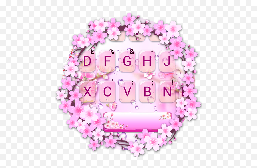 Pink Sakura Blossom Keyboard Theme - Heart Emoji,Sakura Blossom Emoji