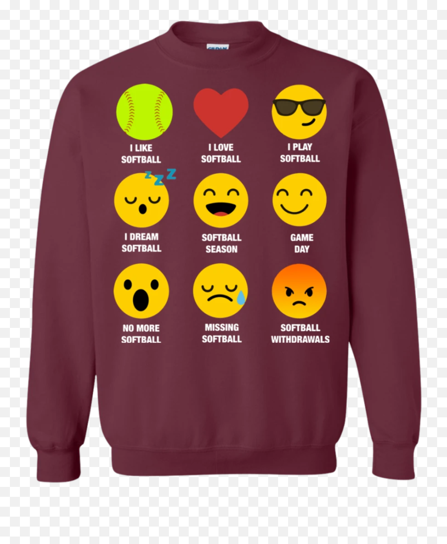 I Love Softball Emoji Emoticon Team - My Wife Isn T Fragile Like A Flower She Is Fragile Like A Bomb,Emoji 86