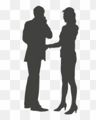 Download Free png Businessman woman talking pho - DLPNGcom Silhouette People Talking Transparent Emoji