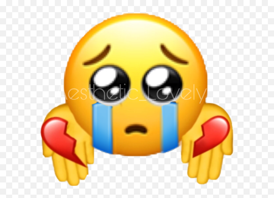 Sad Depressed Heart Broken Sticker - Shy Hands Emoji,Crying Heart Emoji Meme