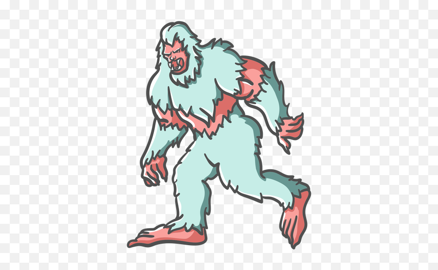 Bigfoot Sasquatch Growling Walking - Illustration Emoji,Sasquatch Emoji
