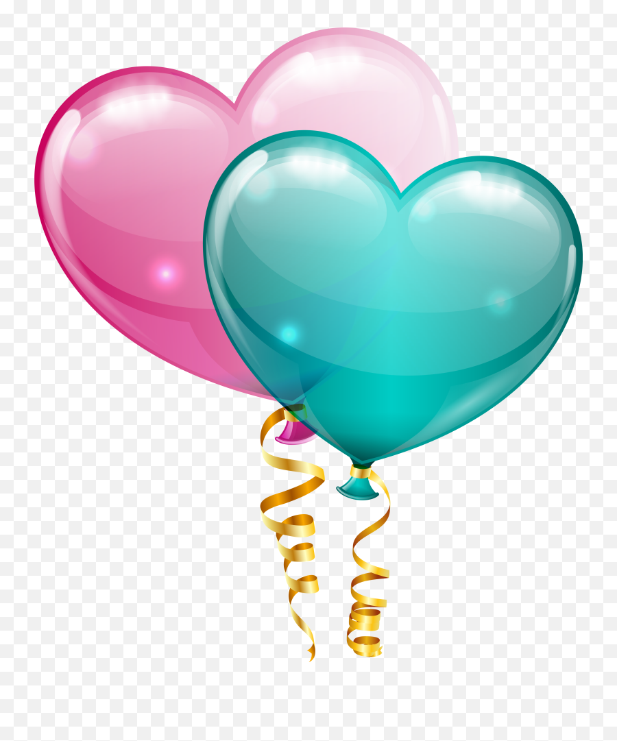 Pink Heart Balloons - Transparent Background Heart Balloon Png Emoji,Heart Emoji Balloon