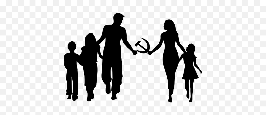 Silhouette Of A Family With Communist - Transparent Background Family Clipart Png Emoji,Mother's Day Emojis