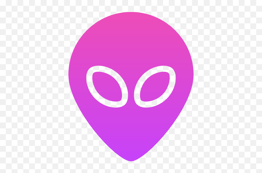 Alien - Circle Emoji,Purple Alien Emoji