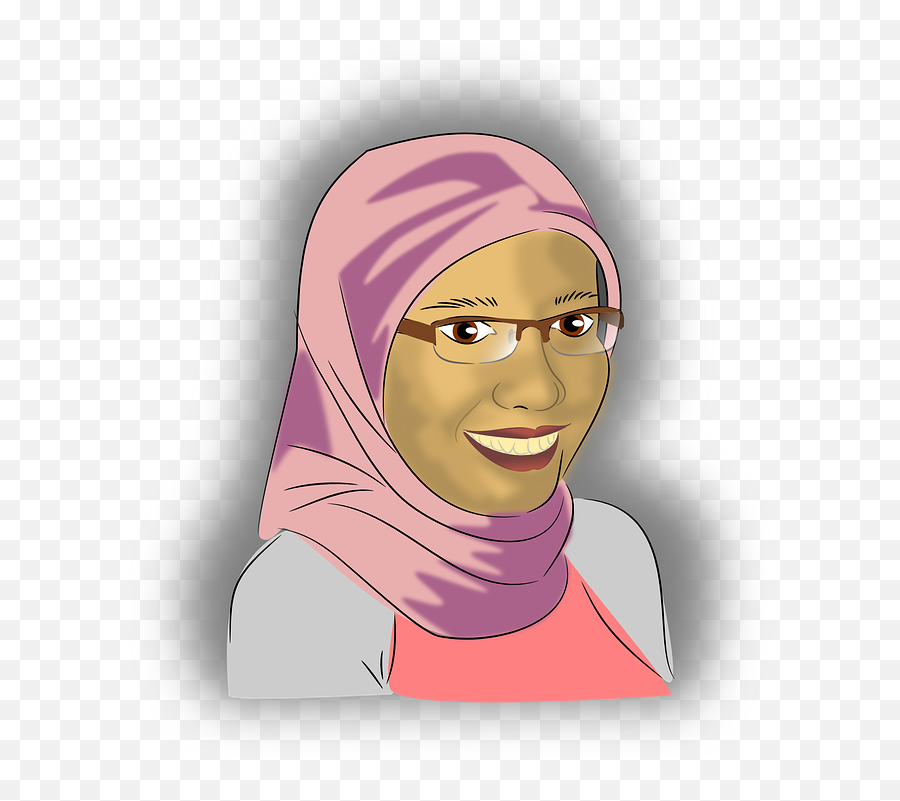 Free Diversity Crowd Vectors - Old Muslim Woman Cartoon Emoji,Asian Emoticon Faces