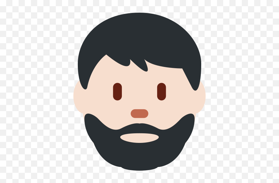 Light Skin Tone Beard Emoji - Emoji Cara Con Barba,Bearded Emoji