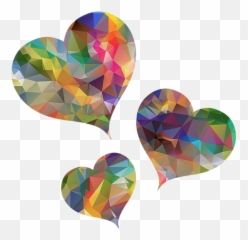 Three Hearts Painting Poly - Shape Emoji