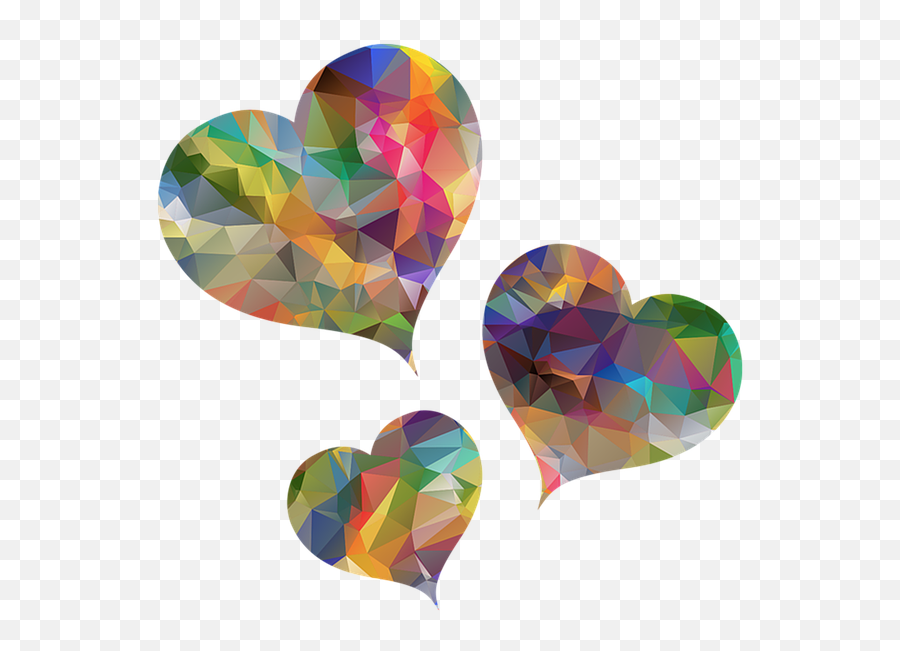 Three Hearts Painting Poly - Poly Shape Emoji,Three Hearts Emoji